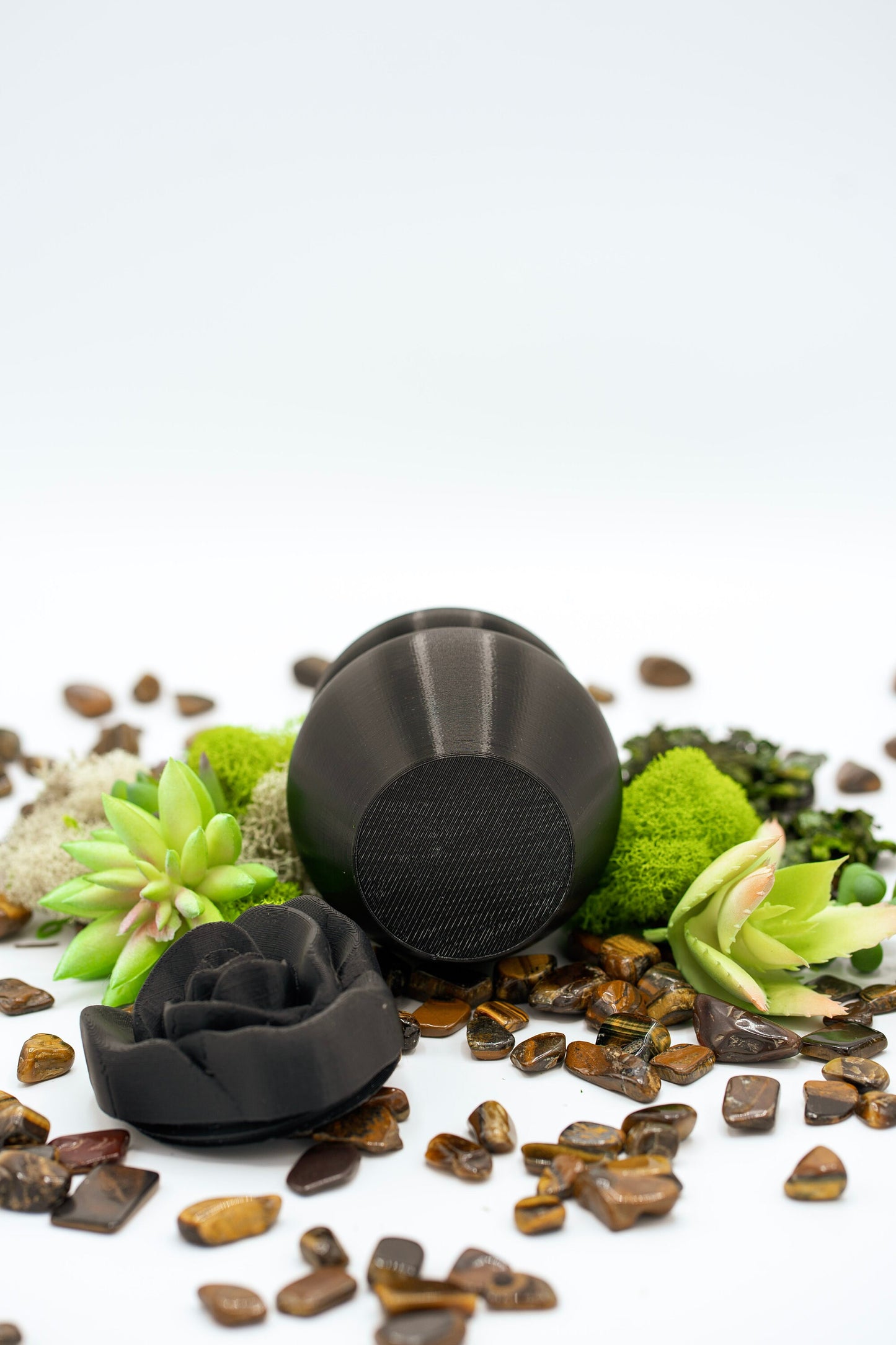 Black Biodegradable Urn with Rose Lid