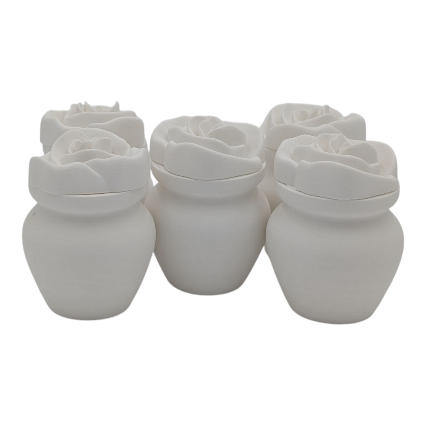White Biodegradable Urn with Rose Lid