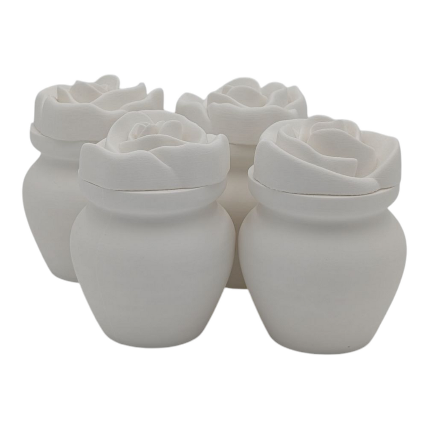 White Biodegradable Urn with Rose Lid