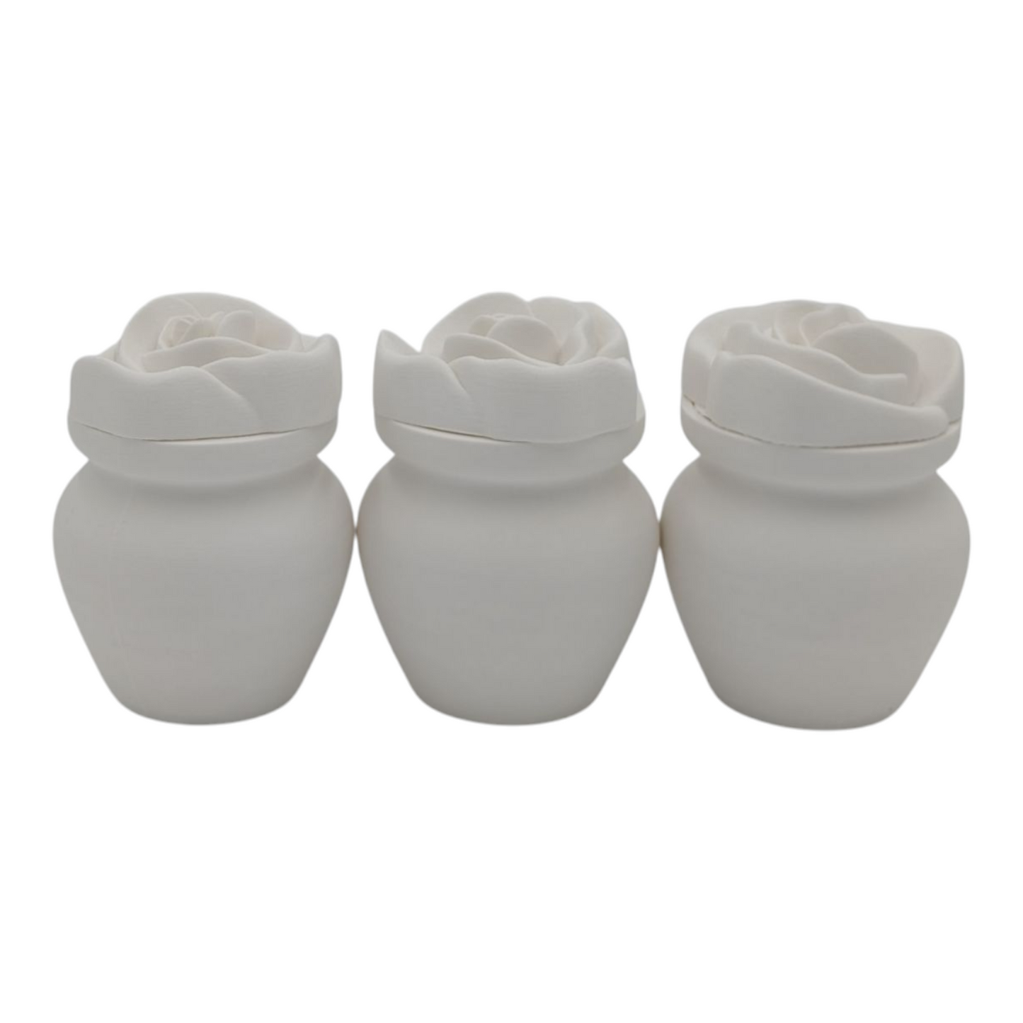 White Biodegradable Urn with Rose Lid