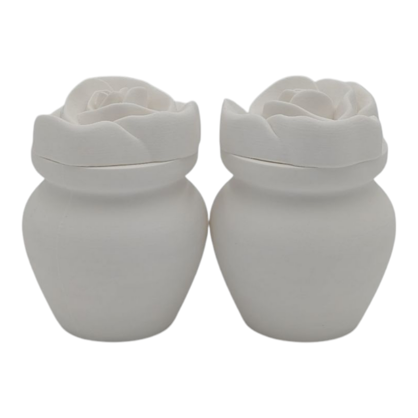 White Biodegradable Urn with Rose Lid