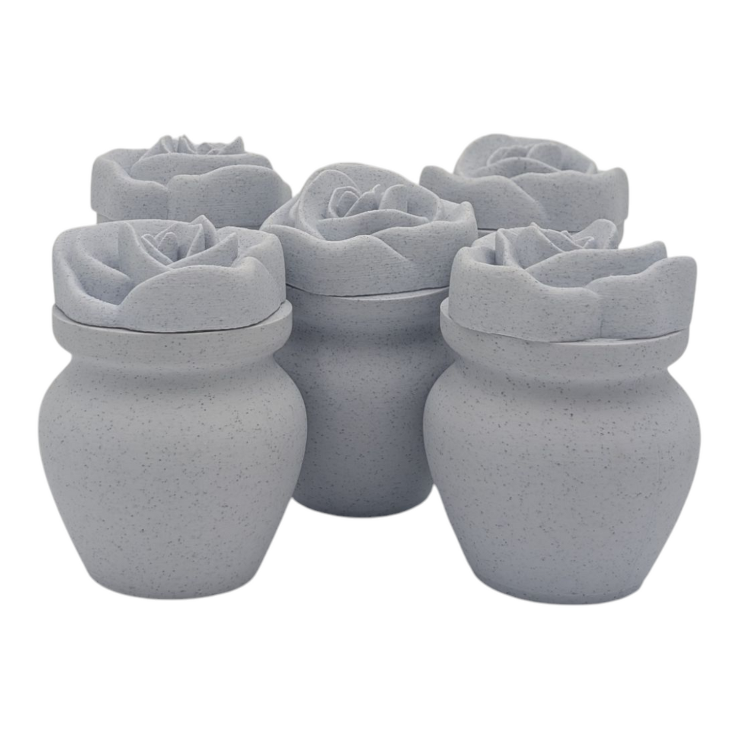 Marble Biodegradable Urn with Rose Lid