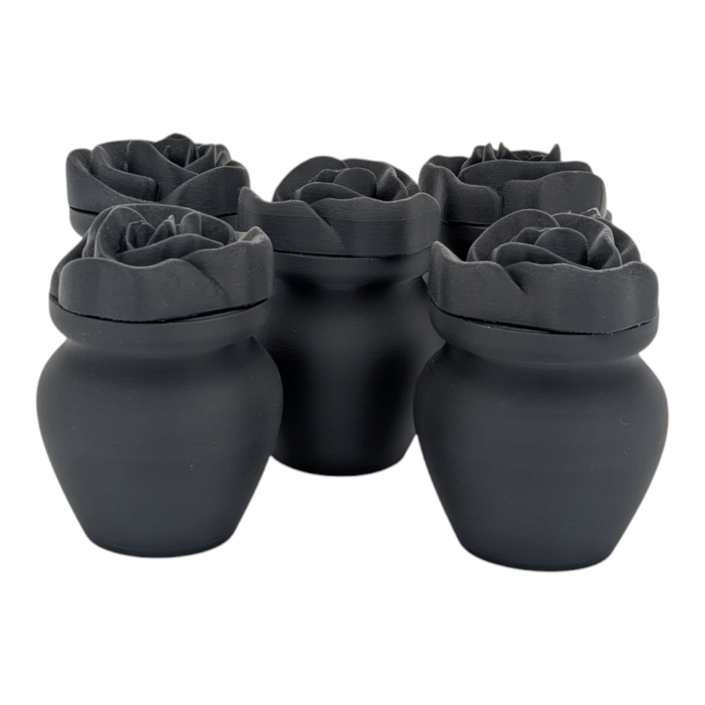 Black Biodegradable Urn with Rose Lid