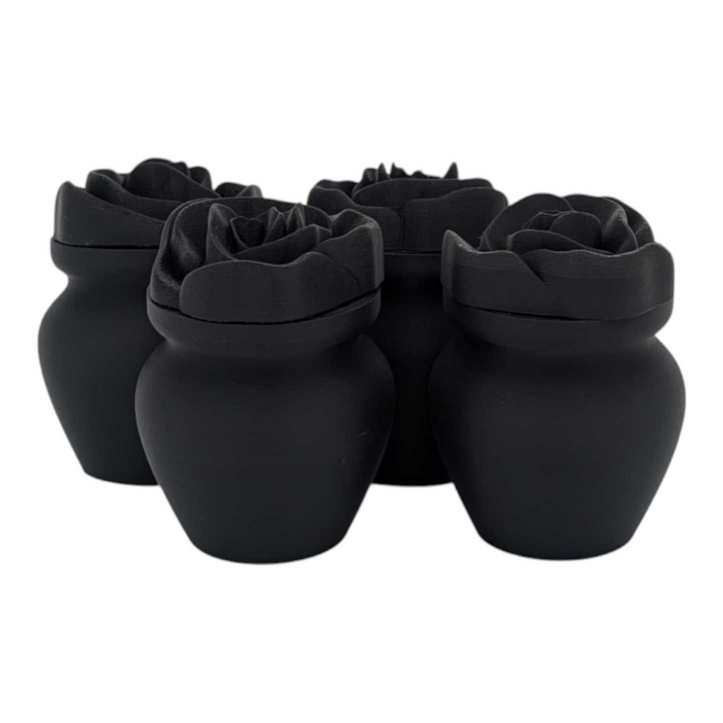 Black Biodegradable Urn with Rose Lid