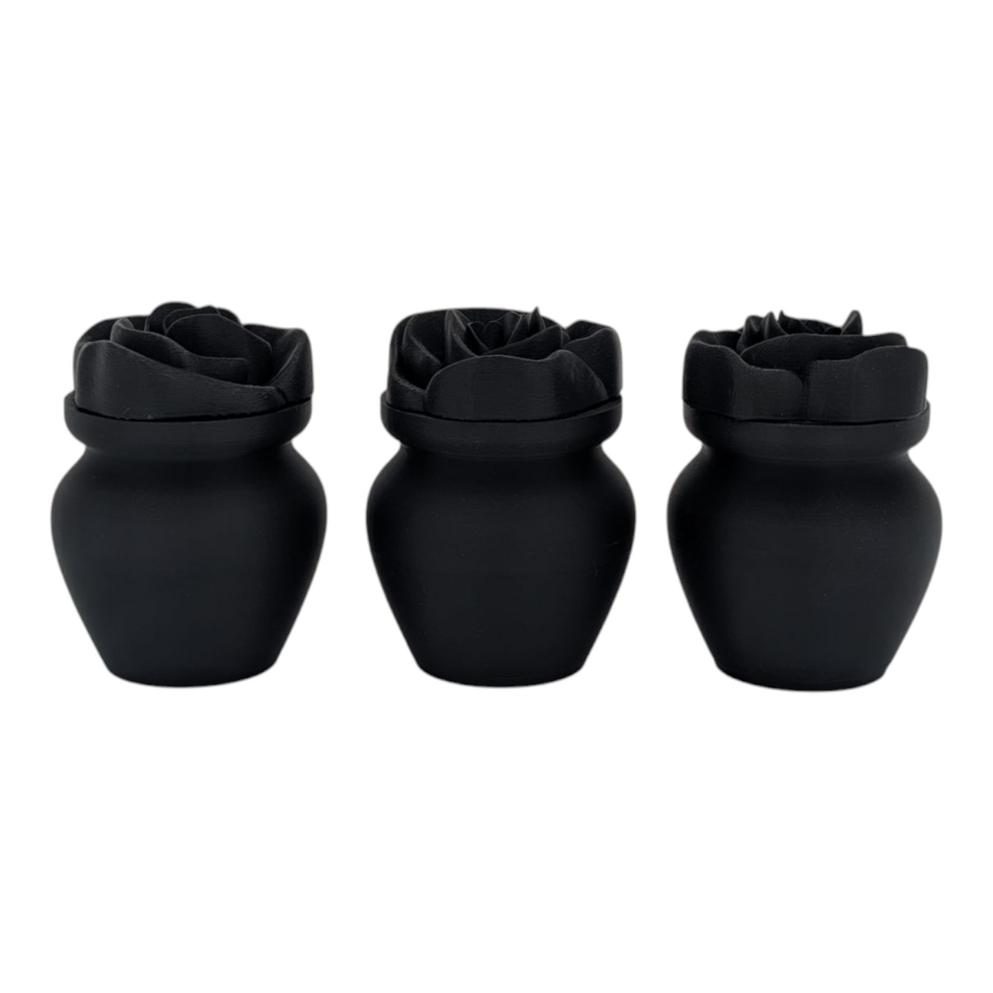 Black Biodegradable Urn with Rose Lid