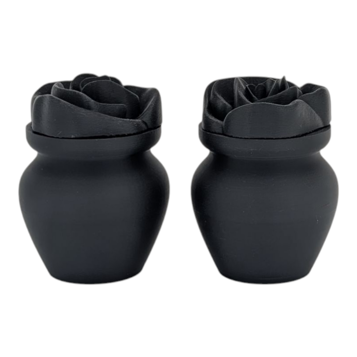 Black Biodegradable Urn with Rose Lid