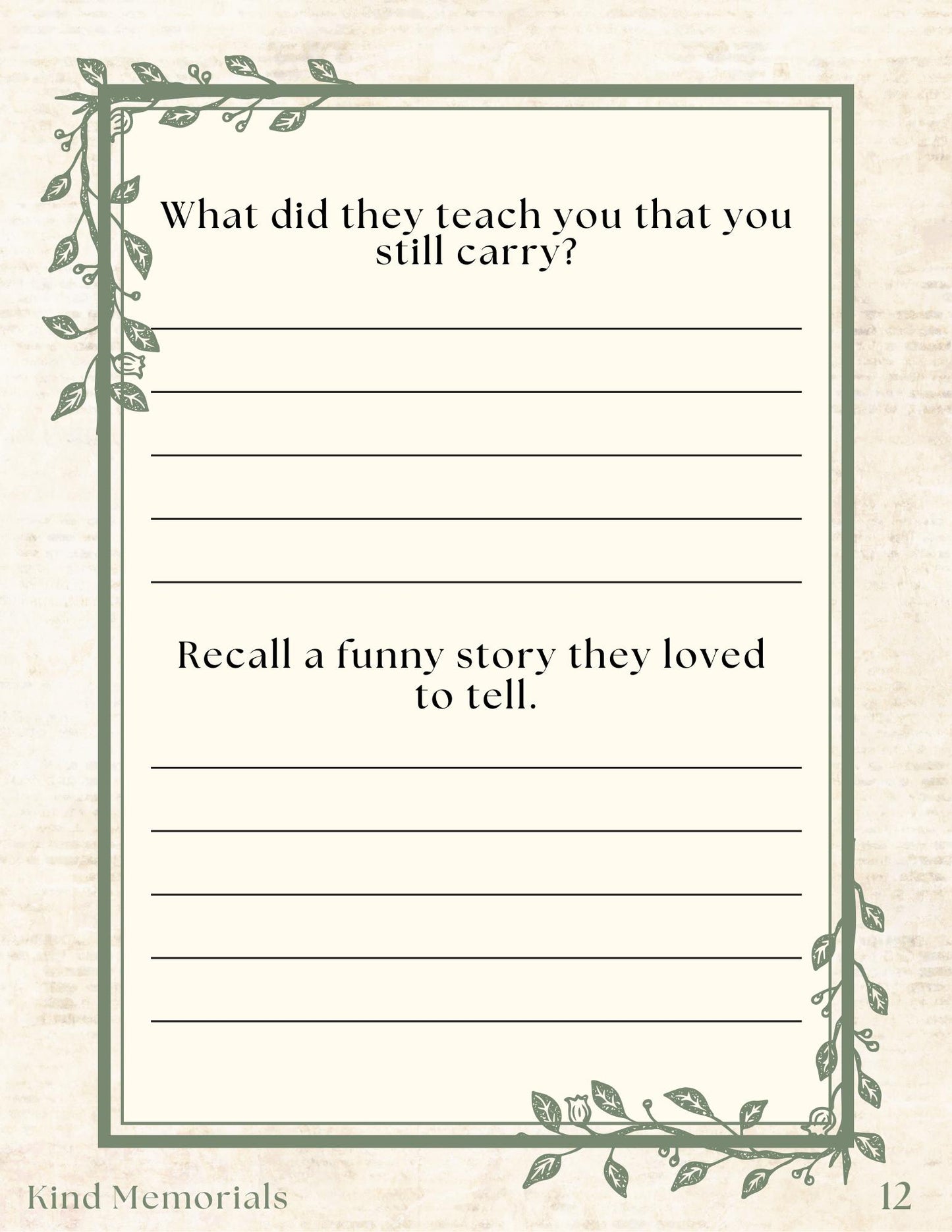 Digital Remembrance Journal | Memorial Gift