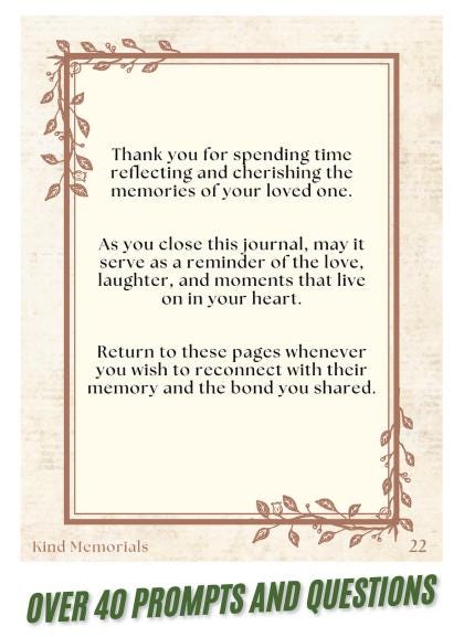 Digital Remembrance Journal | Memorial Gift