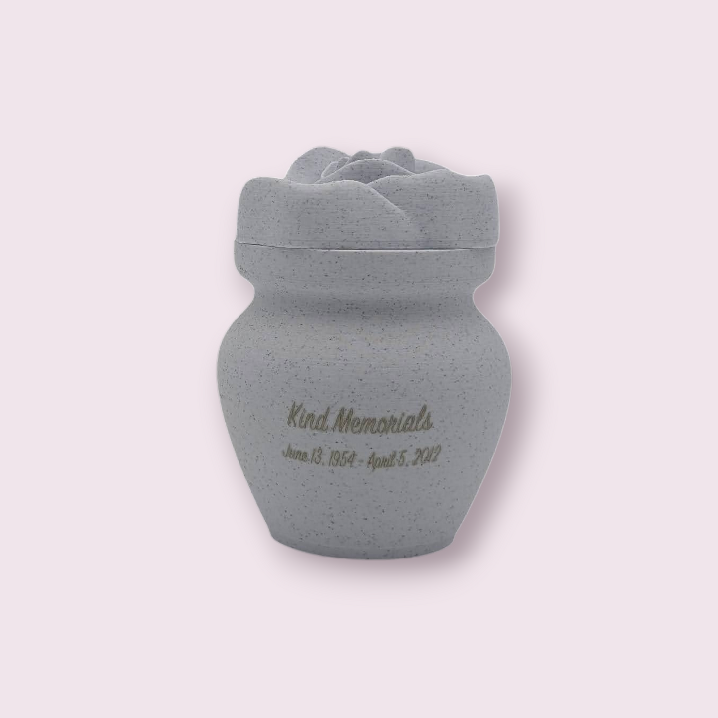 Marble Bio Urn with Rose Lid