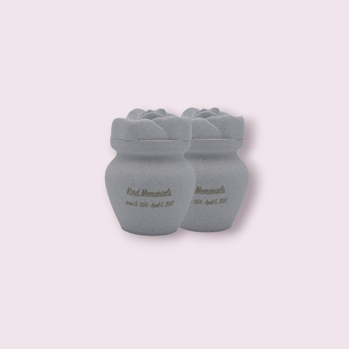 Marble Bio Urn with Rose Lid