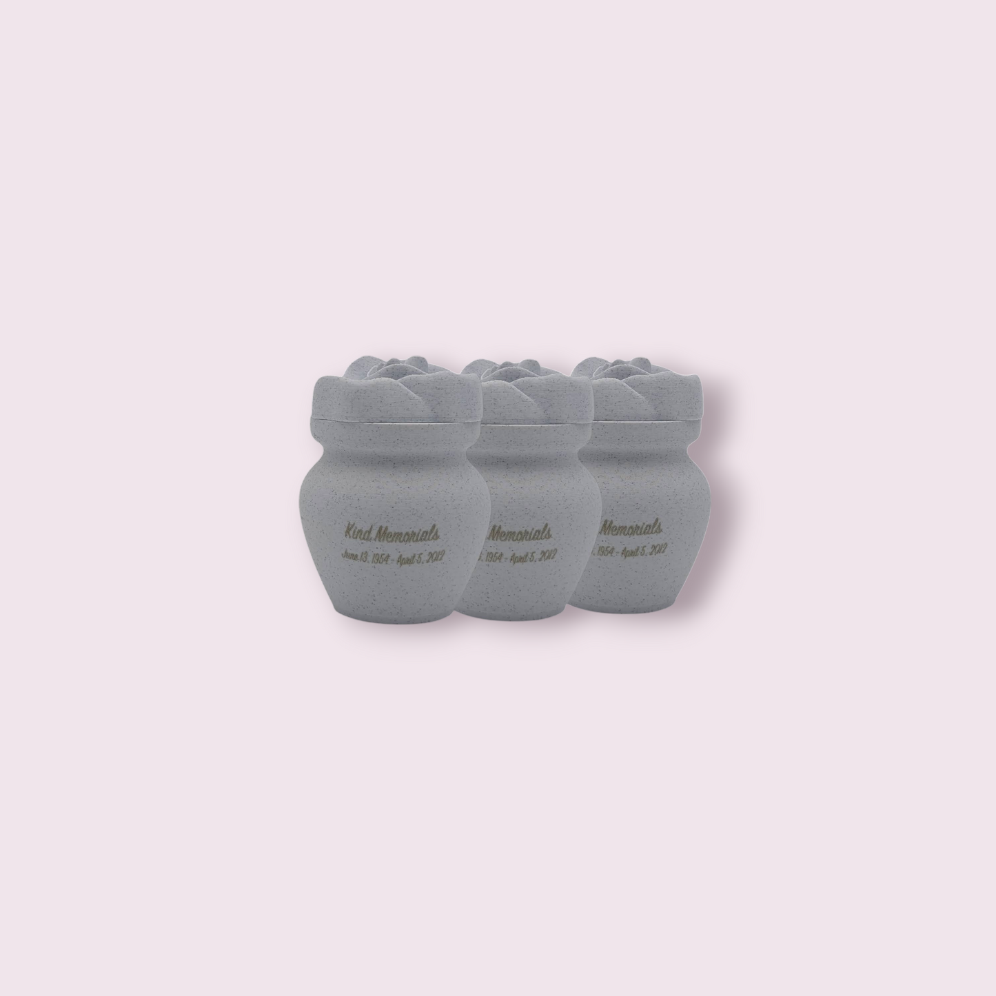 Marble Bio Urn with Rose Lid