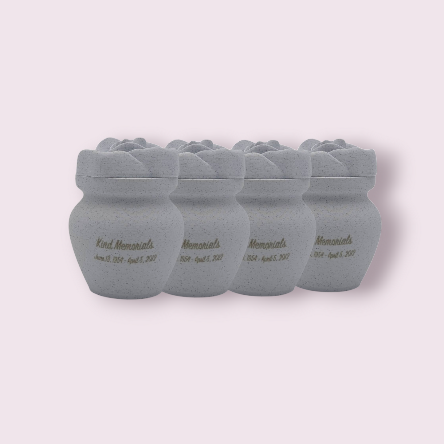 Marble Bio Urn with Rose Lid