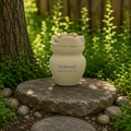 Cream Bio Urn with Rose Lid
