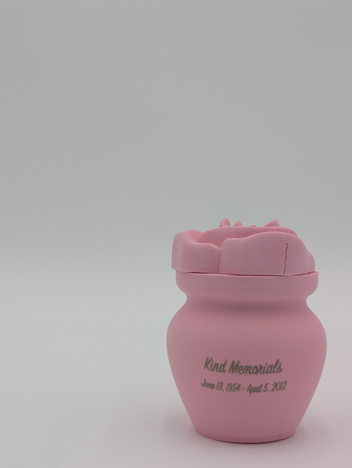 Blush Pink Bio Urn with Rose Lid