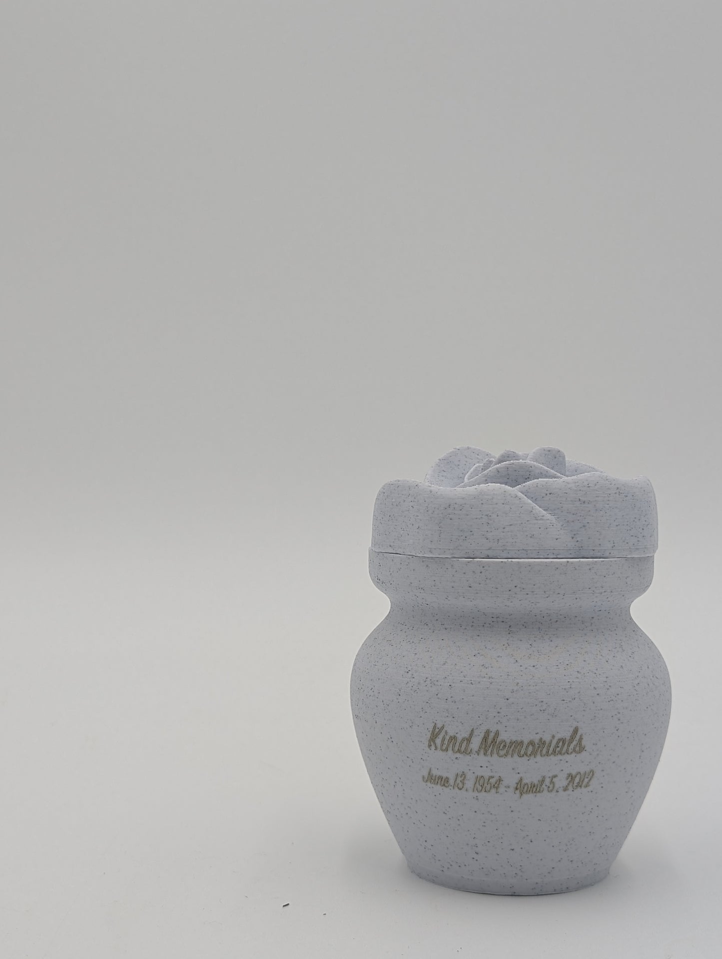 Marble Bio Urn with Rose Lid