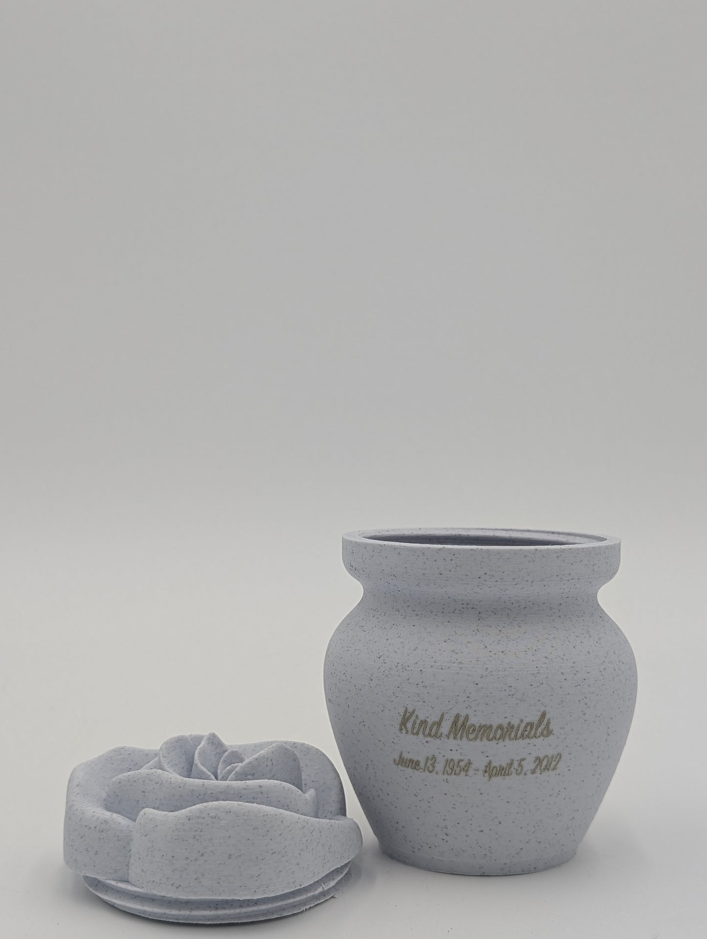 Marble Bio Urn with Rose Lid