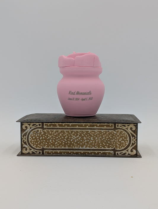 Blush Pink Bio Urn with Rose Lid