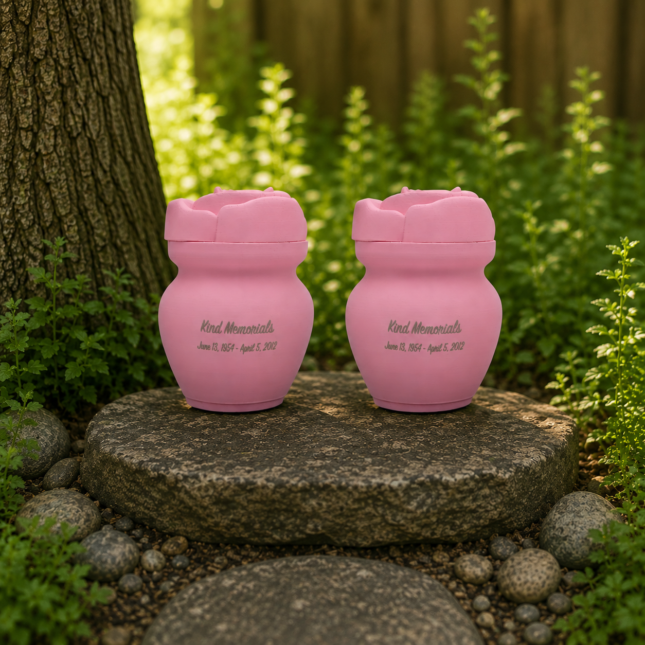 Blush Pink Bio Urn with Rose Lid