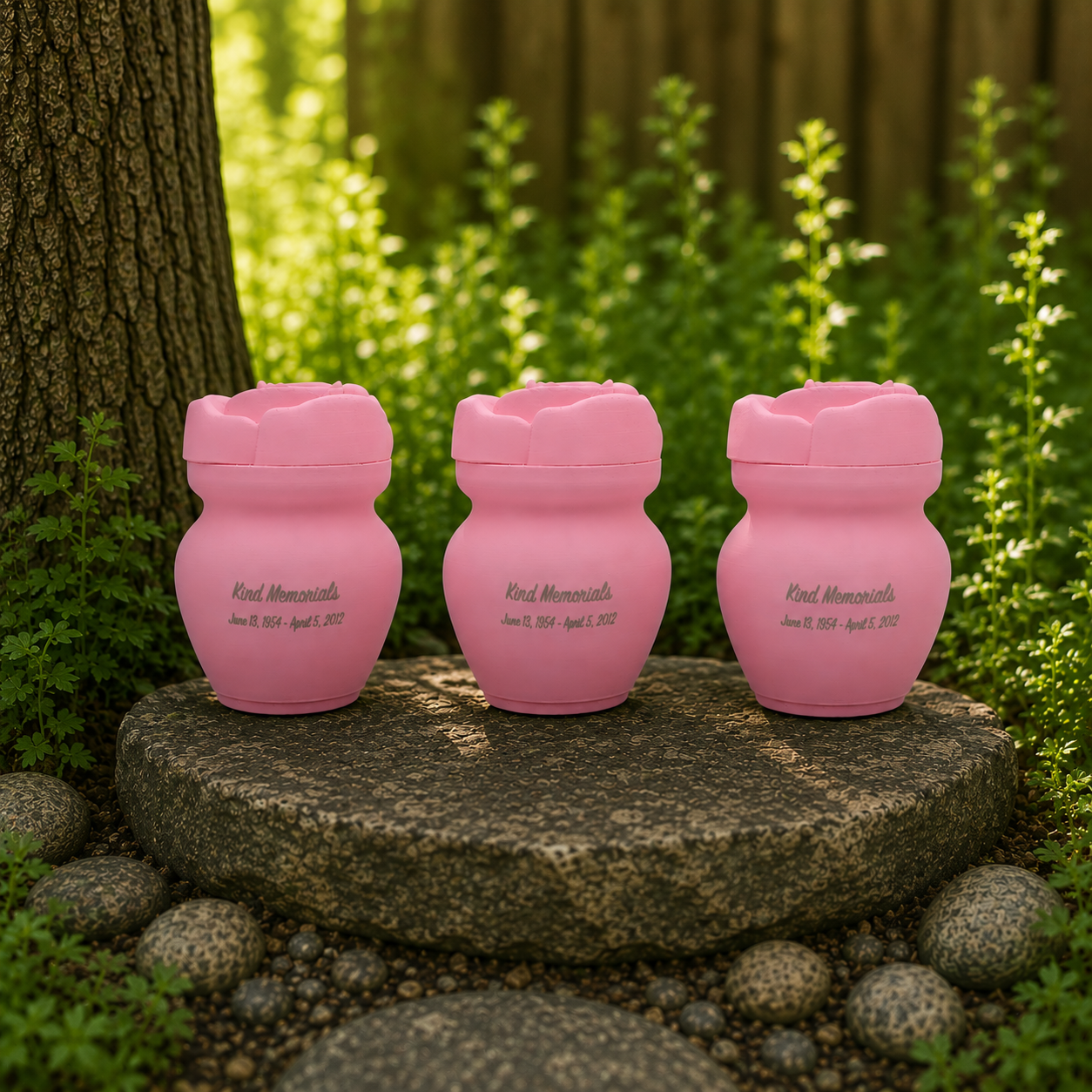 Blush Pink Bio Urn with Rose Lid