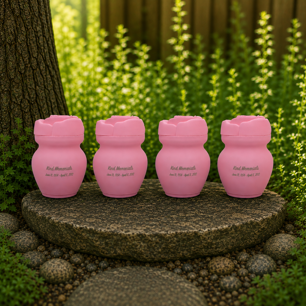 Blush Pink Bio Urn with Rose Lid